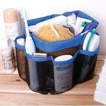 Bolsa organizadora de baño, con 8 compartimentos, de viaje, multibolsillos, contenedor para la ducha, con red traspirante, cód. MWS