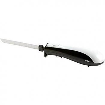 Cuchillo eléctrico DOMO DO9234EM 150W con cuchillas dentadas de acero inoxidable, 17.5 cm, color negro/blanco