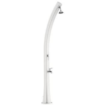 Ducha Calefactora Solar Curva de Polietileno 25L con Lavapies Blanca - Starmatrix Rio SS0935