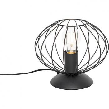 Lámpara de Sobremesa Industrial Negra Margarita - Acero, Diseño Redondo, E27, Max. 1 x 40W