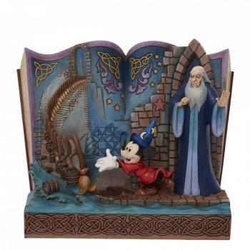 Figura Decorativa Enesco Disney Mickey Mouse Libro de Cuentos del Brujo Mickey