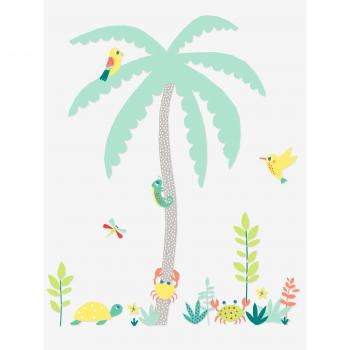 VERTBAUDET Pegatina Gigante Tema Isla Tropical Multicolor Unica