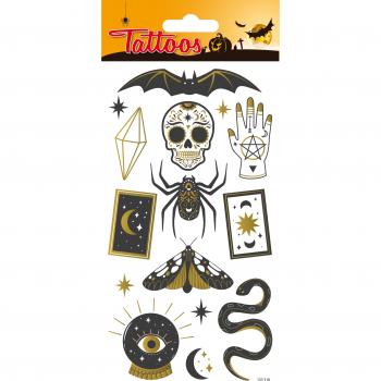 Tatuajes temporales Halloween espíritu Global Gift negro