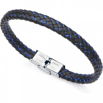 Pulsera Viceroy Heat para Hombre de Acero, Piel y Cordón Azul 14010P01013