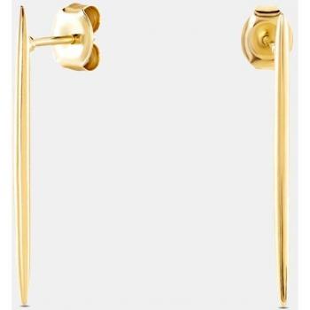 Agatha Paris - Pendientes de Plata de Ley con Baño de Oro de 18k Semi Largos en Forma de Grano de Arroz