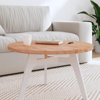Mesa redonda de madera maciza de haya Ø 70x2,5 cm Marrón