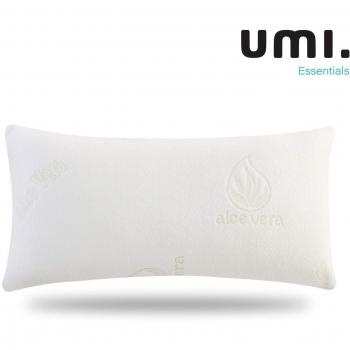 Umi. Essentials Almohada 70x35cm hipoalergénica Certipur Ergonómico rallado Almohada de espuma viscoelástica con Tecnología AirCell y cubierta lavable de aloe vera, estándar