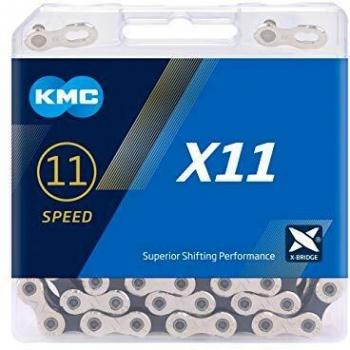 KMC Unisex's X11 Chain, Silver/Black, 114 Link
