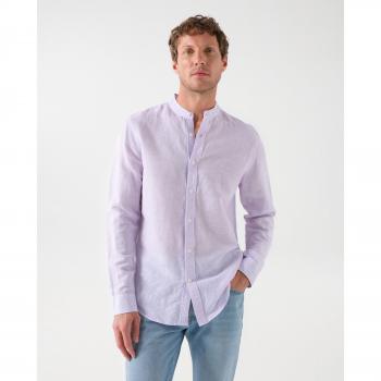 Camisa de hombre slim rayas lila Salsa Jeans
