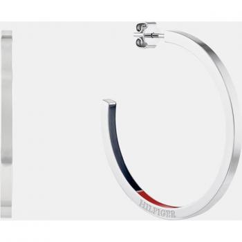 PENDIENTES TOMMY HILFIGER ENAMEL HOOPS SILVER EN ACERO INOXIDABLE MUJER 2780811