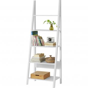 SoBuy FRG61-W Estantería de Pared para Escalera Blanco Estanterías librerías Estanterías de diseño Estantería de Esquina