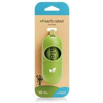 Earth Rated Dog Poo Bag Holder For Lead - 1 dispensador con 15 bolsas higiénicas, duradero y garantizado a prueba de fugas, sin perfume