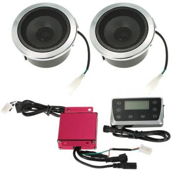 KKmoon Altavoz Aistema Audio, 12V 40W para Scooters Universales Impermeable Pantalla LED / Ranura Tarjeta TF / Puerto USB / Radio FM