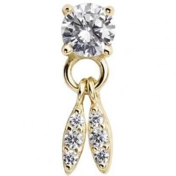 Pendiente Piercing Argel - Plata de Ley 925 con Baño de Oro Amarillo 18k