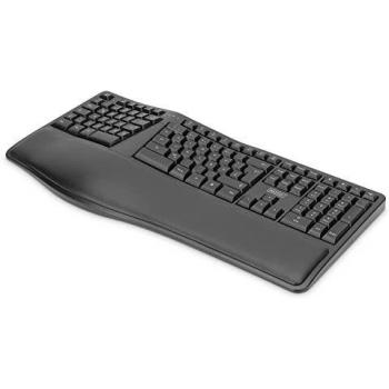 Teclado Ergonómico Inalámbrico Digitus 2.4 GHz QWERTZ Negro