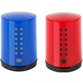 Sacapuntas Mini Grip 2001 agujero individual expositor 10 unidades azul/rojo