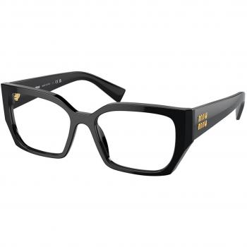 Miu Miu MU03VV 1AB1O1 Armazones para Mujer Negros, Lentes Recetados Para Mujer Negros, Gafas Recetadas para Mujer Negras
