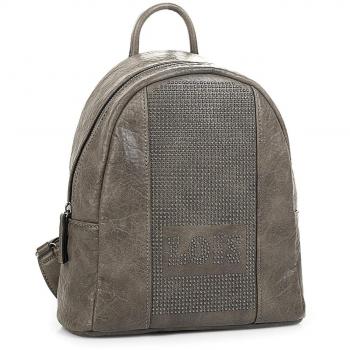 Lois - 94799 Mochila Casual de diseño. Cierre Cremallera. Asa Superior y Tiras Ajustables. Bolsillo Delantero y Trasero Cremallera. Forro Estampado, Color Taupe