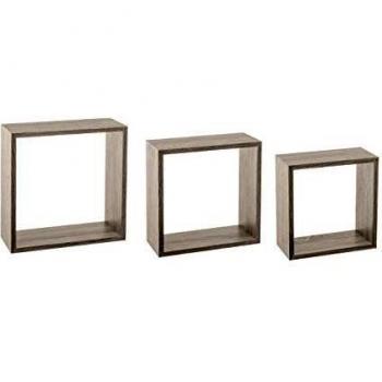 Estantes de pared cubos roble gris X3
