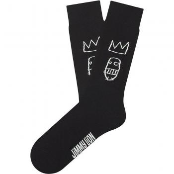 Jimmy Lion Basquiat Sugar Ray Robinson Women's Fantasy Print Socks Black