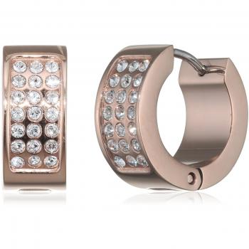 Pendientes Huggie de Mujer Tommy Hilfiger 2700573 con PVD rosa y diseño pavé