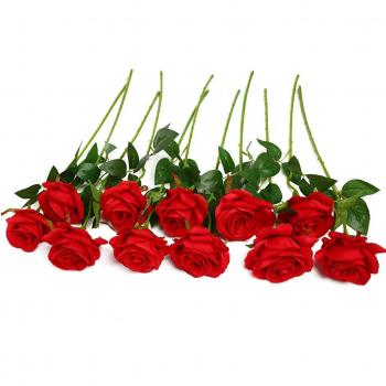 Ramo de rosas artificiales de seda Justoyou para arreglos florales para el hogar, la oficina o las bodas.