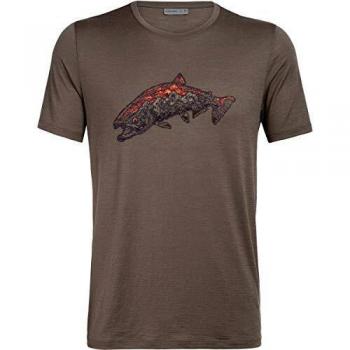 Icebreaker 150 Tech Lite Crewe Otter Paddle - Camiseta de manga corta para hombre, primavera/verano, Estampado., Hombre, color madera, tamaño small