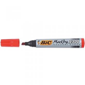 BIC Marking 2300 Marcador permanente, punta biselada, color rojo 106431