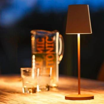Lámpara de Mesa LED Recargable Vinolina Two Color Óxido 2W 190lm IP65 Aluminio Ø 11 cm