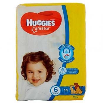 Huggies Unistar Pañales, Talla 6 para Bebés de 15-30 kg, Pack de 14 unidades