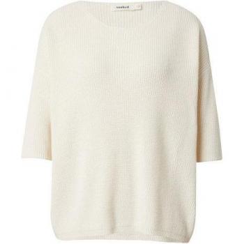 Soaked in Luxury Women's Beige Round-neck Cotton Jumper with ¾ Sleeves, Size XS
