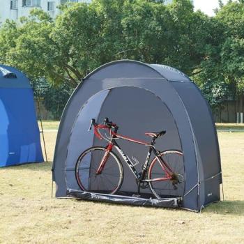 Carpa Portátil para 2 Bicicletas Bergendal 198x84x160cm - Gris con Almacenamiento Multifuncional y Montaje Rápido