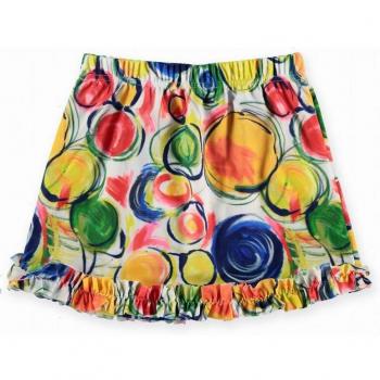 Falda de lycra con estampado de círculos abstractos