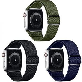 Vecann Correa De Nailon para Apple Watch Correa 38 mm 40 mm 42 mm 44 mm, Correa Ajustable Elástica Trenzada Transpirable Pulsera De Repuesto Compatible Con Apple iWatch Series 6 5 4 3 2 1 SE