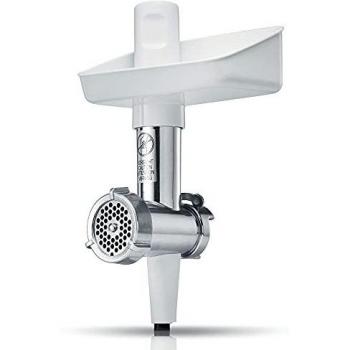 Bosch Accesorio MUM2 Picadora de Carne Robot de Cocina, Plástico, Blanco y Acero