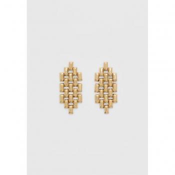 Gold Wide Chain Earrings OS