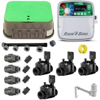 Kit Profesional de Riego Automático Rain Bird de 4 Zonas 24V para Tubería de 32mm