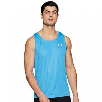 Under Armour UA Speed Stride Singlet Tanque, Hombre, Azul Ether Blue/Reflective 452, L