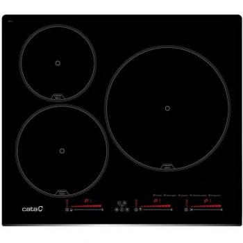 Placa de Inducción CATA INSB 6003E2 BK, 60 cm, 7100 W, 3 Zonas, Biselada