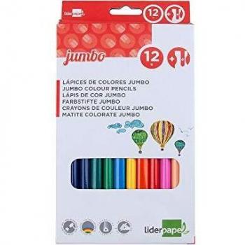 Lapices de colores Jumbo con sacapuntas.