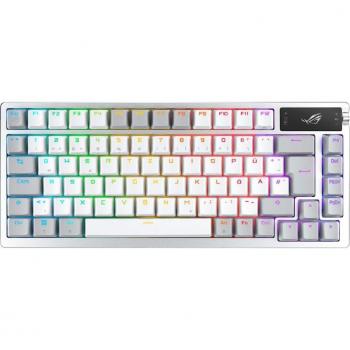 Teclado Gaming ASUS ROG Azoth Blanco - 75% Hot-Swap, RGB, OLED, Inalámbrico con Bluetooth y RF
