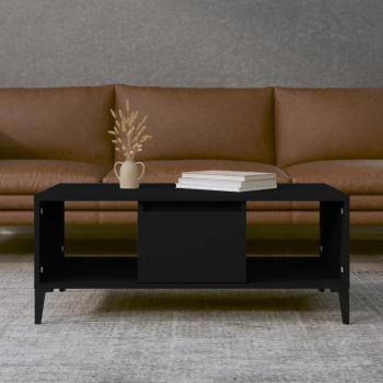 Mesa de centro negra 90x50x36,5 cm en madera contrachapada