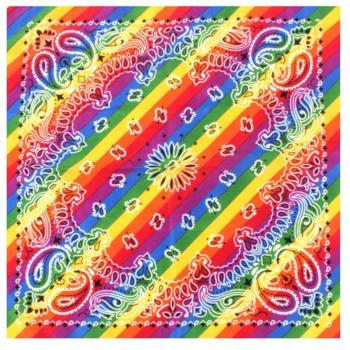 Bandana o Pañuelo Paisley Arcoíris de 54x54 cm