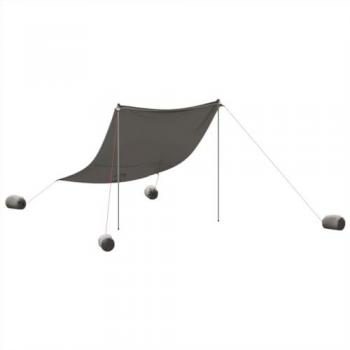 Toldo de playa con anclas de arena 214x236 cm color gris