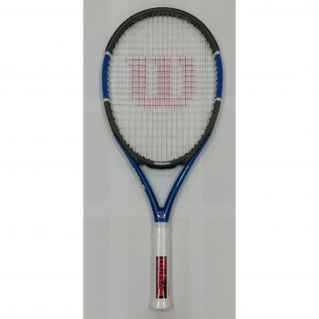 Wilson Triad Three TNS FRM W/O Raqueta de Tenis, Unisex Adulto, Blanco / Gris / Azul