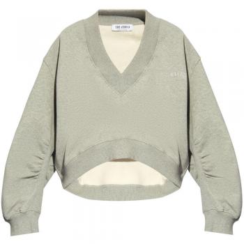 The Attico Women's V-Necked Cotton Sweatshirt in Grey | Size 38 | 247WCF10JF03183