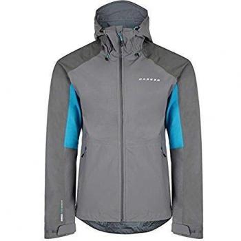 Dare 2b Excluse II Cazadora de Tela Suave Impermeable, Hombre, Smokey/Fluro, M