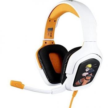 Meridiem Games Auriculares para Juegos KX Naruto, Blanco, Naranja y Negro