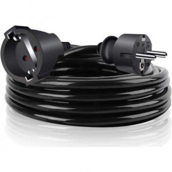 Cable alargador con protección Schuko macho/hembra 5m negro