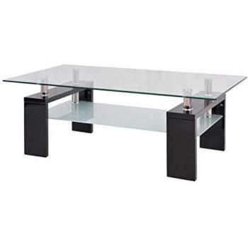 vidaXL Mesa Centro Estante Inferior 110x60x40 cm Negra Mesilla Mueble Auxiliar
